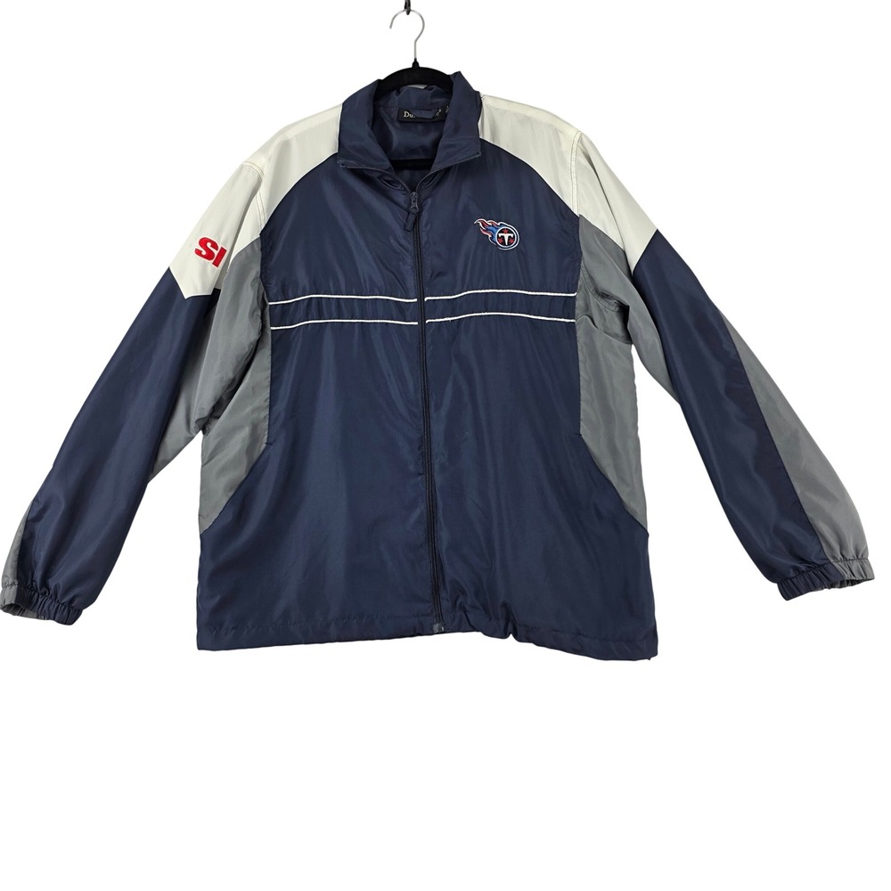 Dunbrooke Tennessee Titans NFL Windbreaker Jacket Mens Large Navy Blue Full Zip